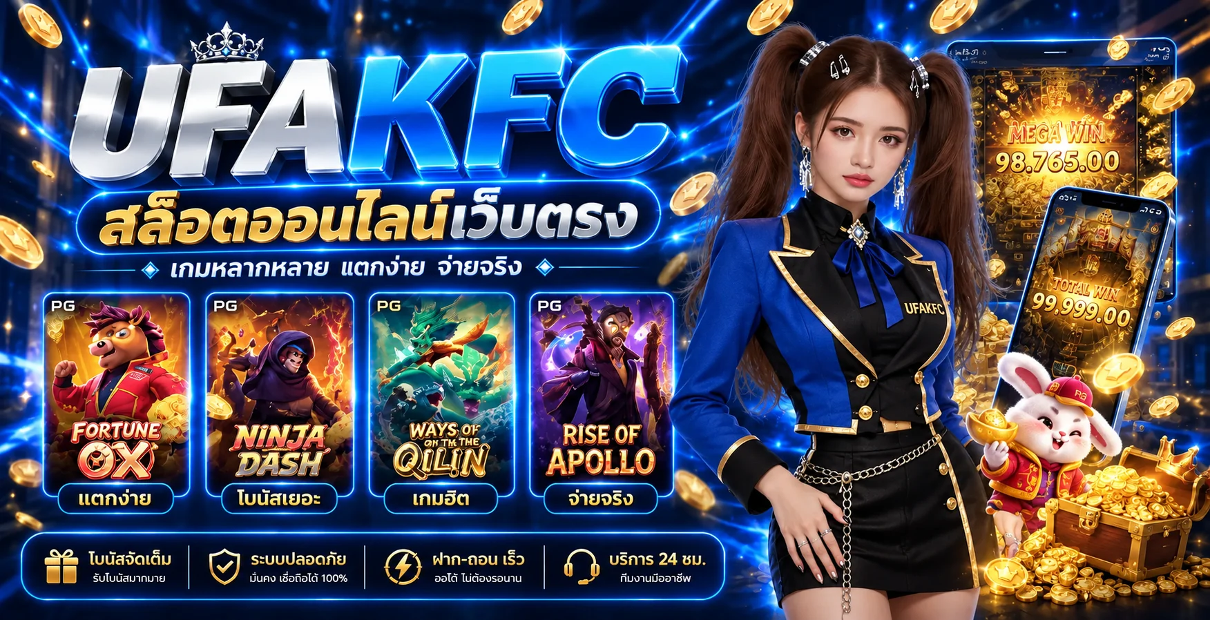 แบนเนอร์ UFAKFC สล็อตออนไลน์เว็บตรง PG Soft
