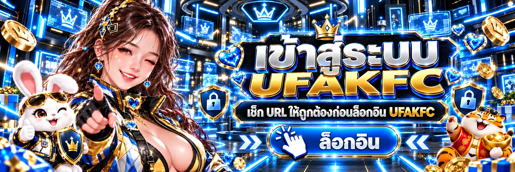แบนเนอร์ทางเข้า UFAKFC และการตรวจ URL ก่อนล็อกอิน
